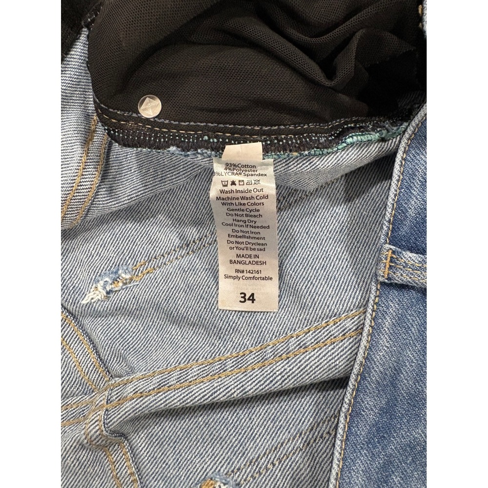 Lularoe Denim Jean Shorts Medium Wash Blue Size 34 Stretch 7" High Rise - Picture 8 of 8